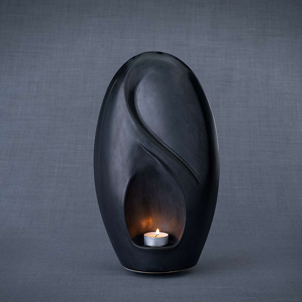 Infinity Adult Cremation Urn for Ashes in Matte Black