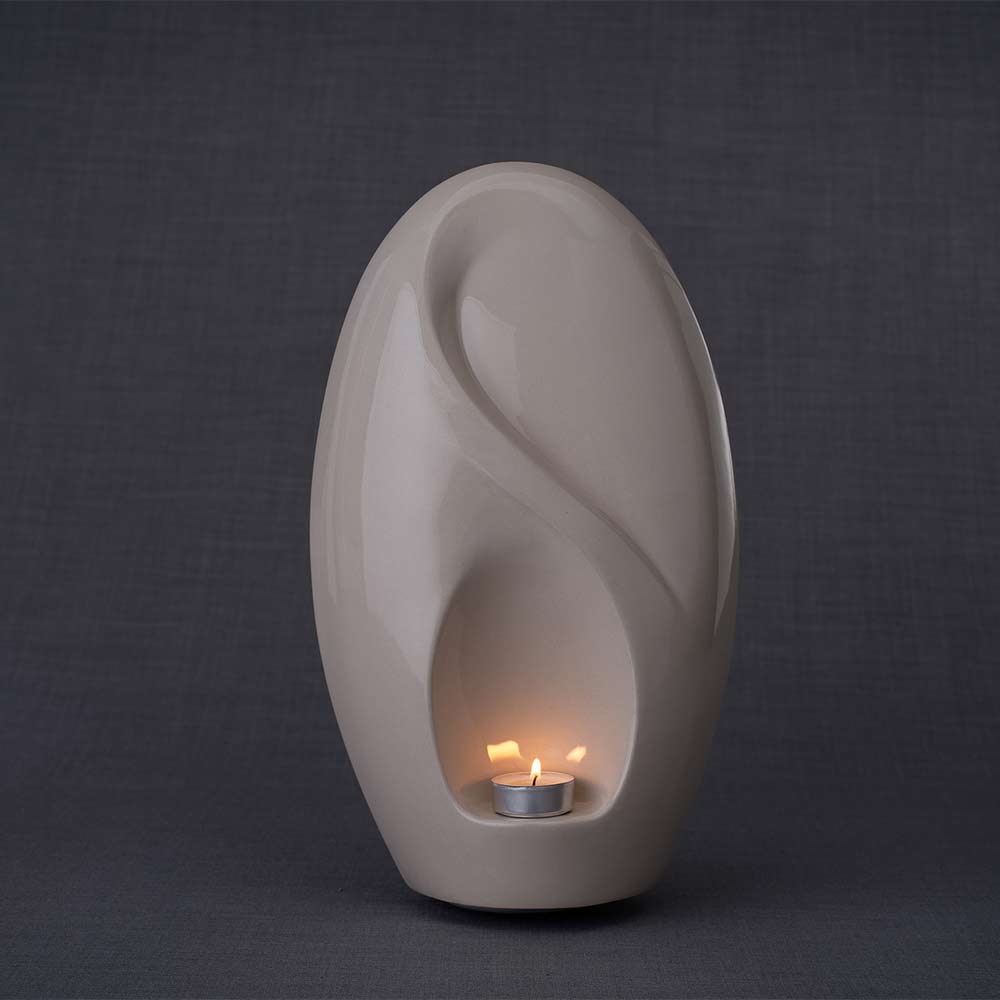 Infinity Adult Cremation Urn for Ashes in Cream