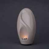 Infinity Adult Cremation Urn for Ashes in Cream