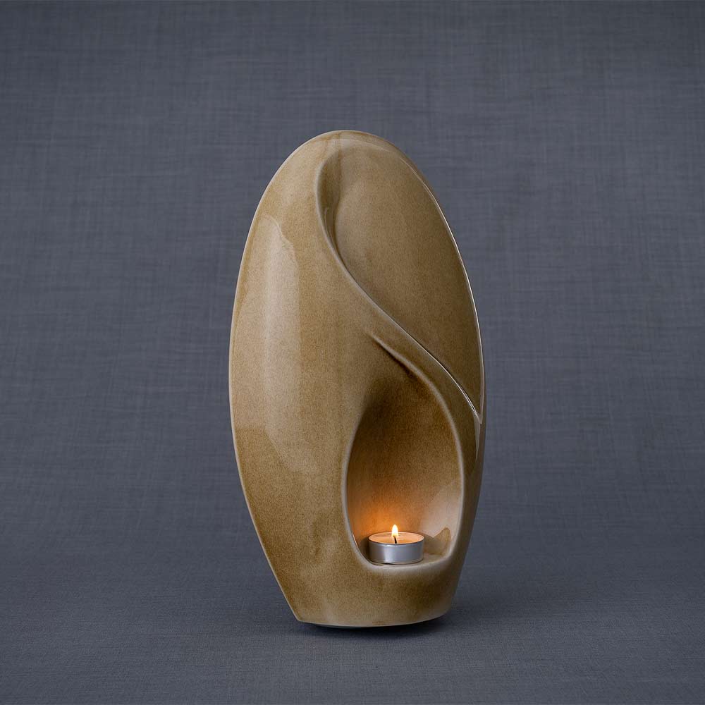 Infinity Cremation Urn for Ashes in Dark Sand Left Turn