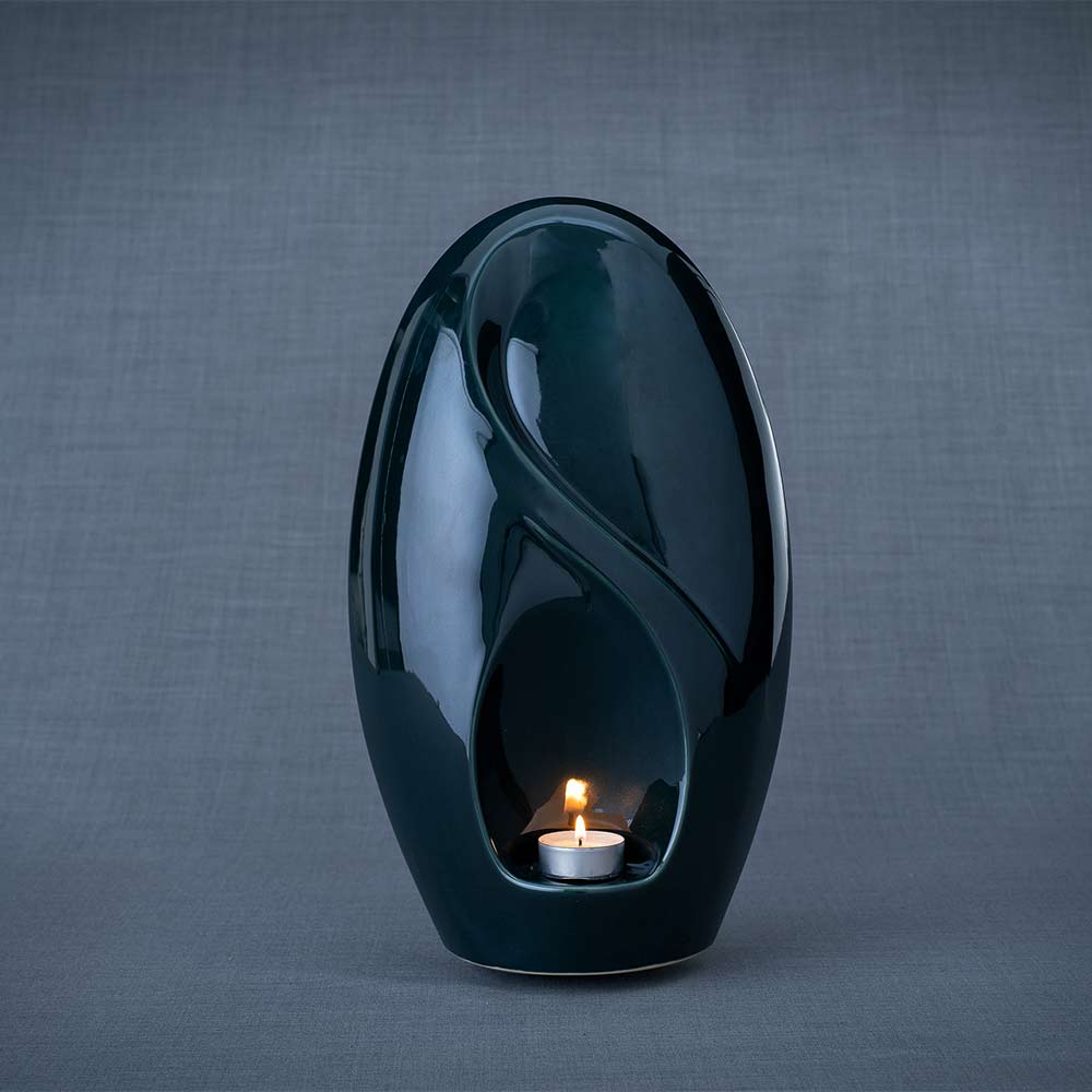 Infinity Cremation Urn for Ashes in Green