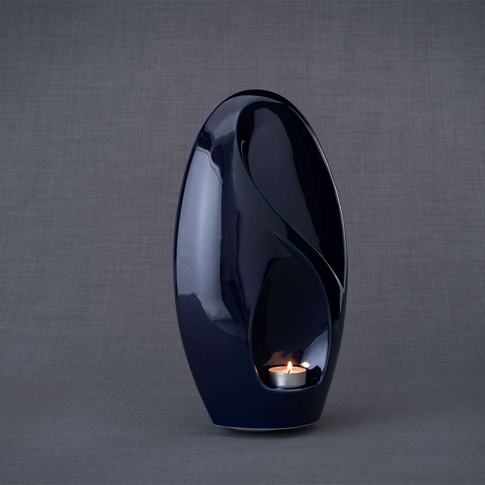 Infinity Adult Cremation Urn for Ashes in Metallic Blue