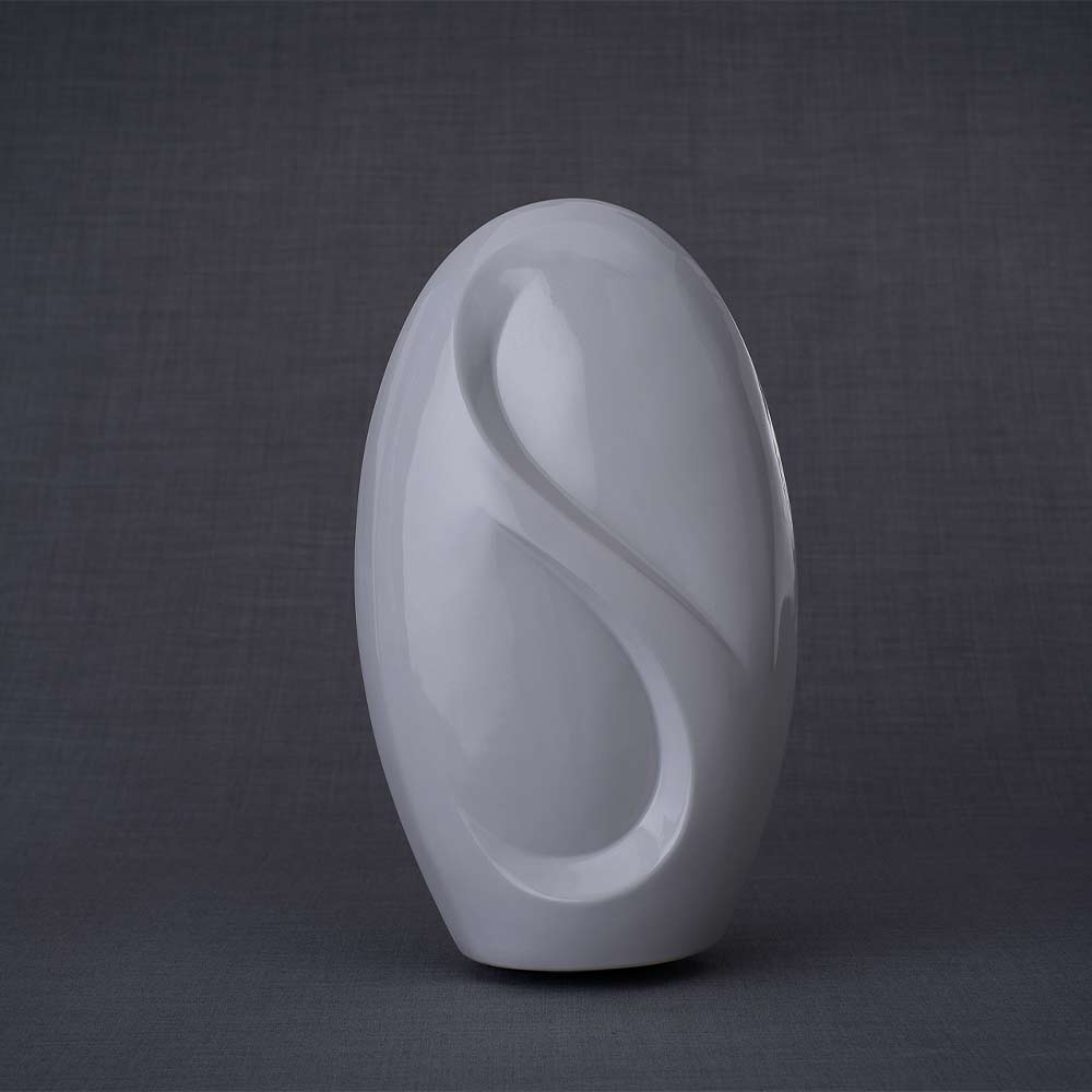 Infinity Adult Cremation Urn for Ashes in White