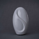 Infinity Adult Cremation Urn for Ashes in White