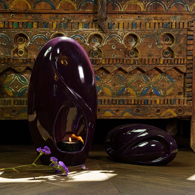 Infinity Small Urn for Ashes in Violet