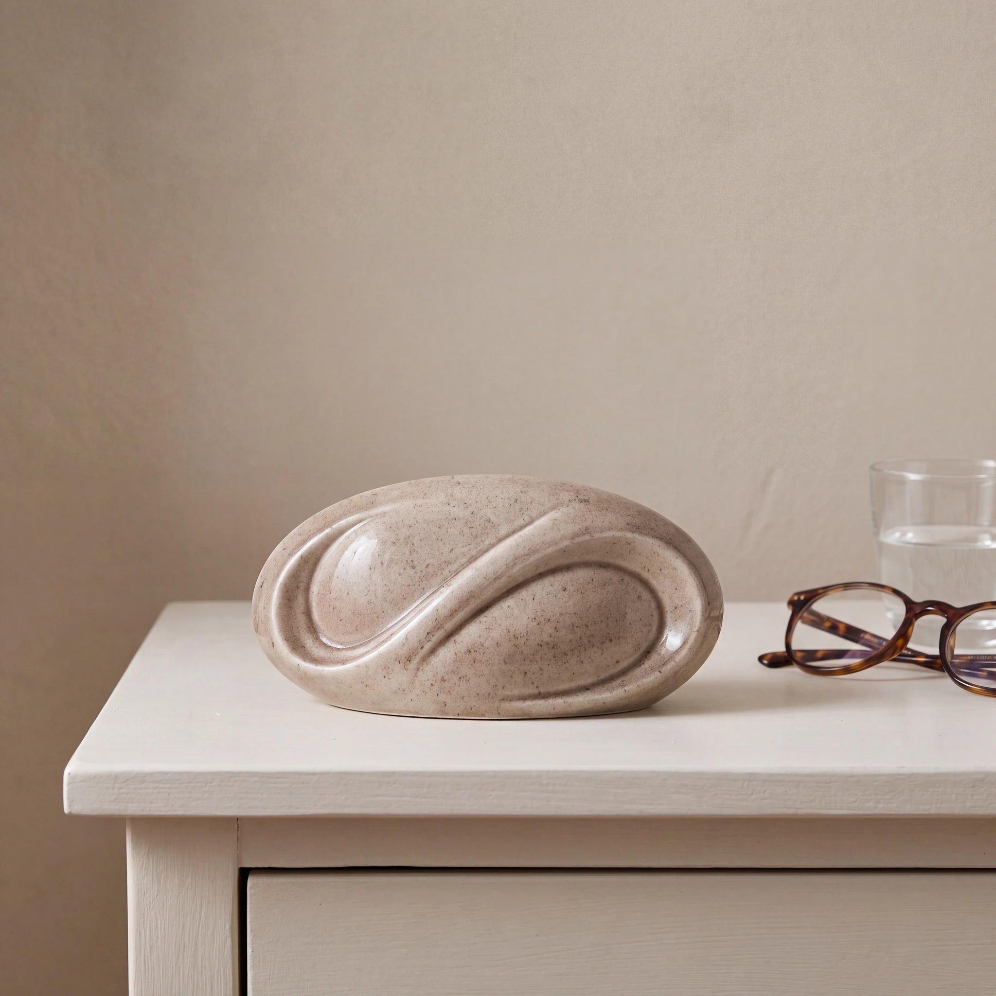 Infinity Small Urn for Ashes in Beige Grey