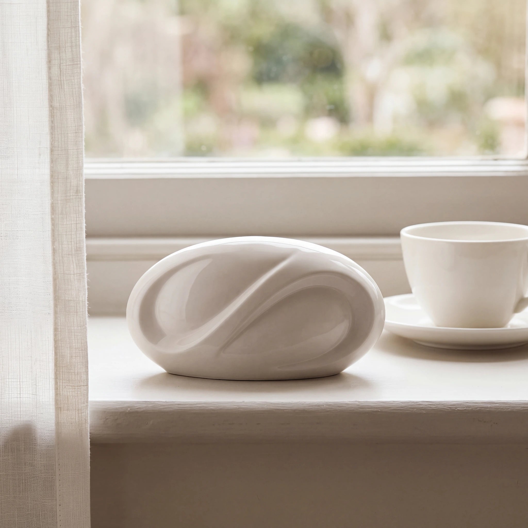 Infinity Small Urn for Ashes in Cream