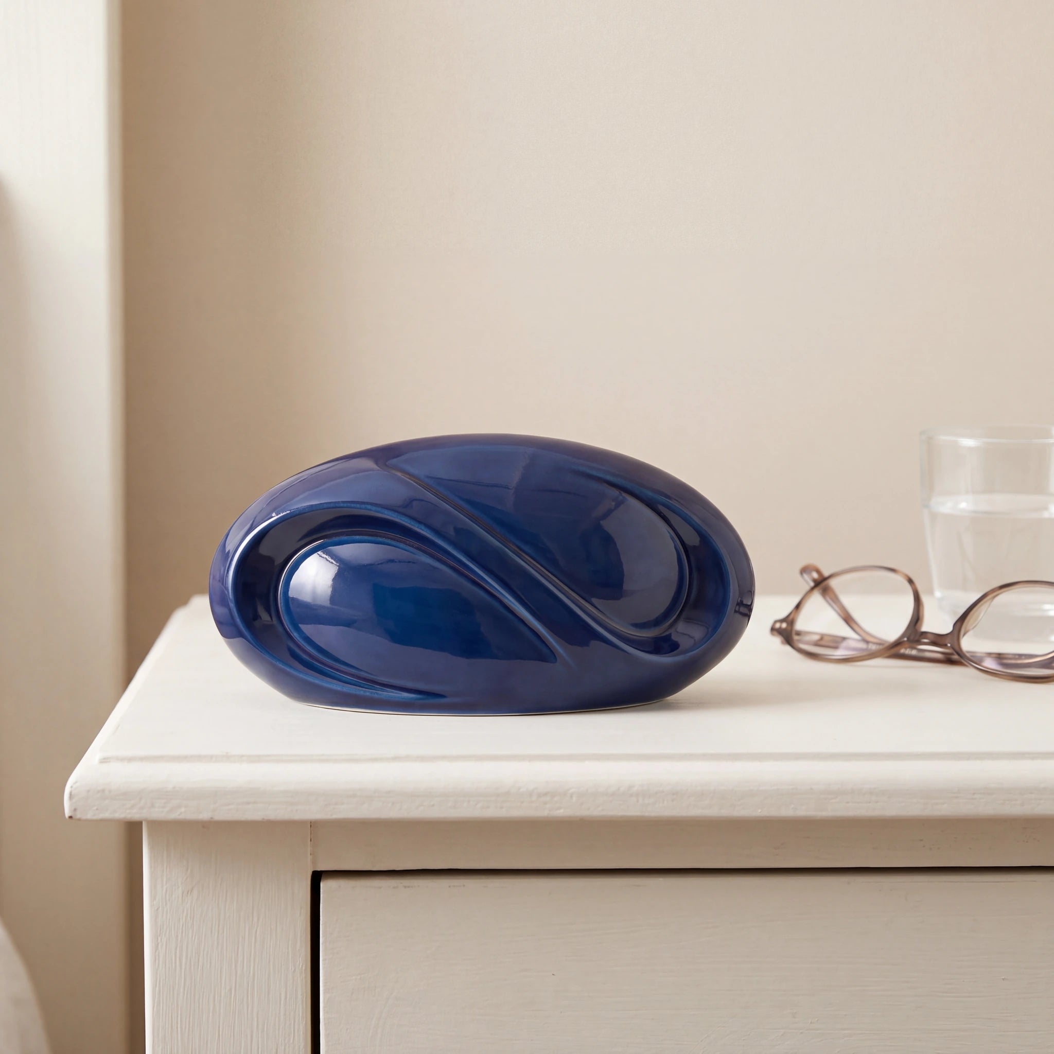 Infinity Small Urn for Ashes in Metallic Blue