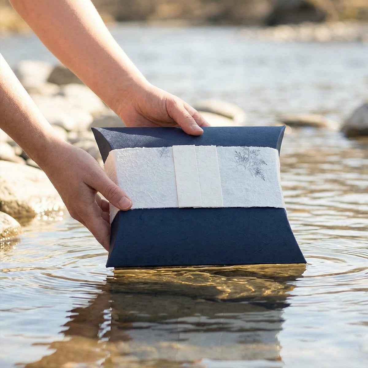 Journey Biodegradable Water Urn for Ashes in Navy - Adult