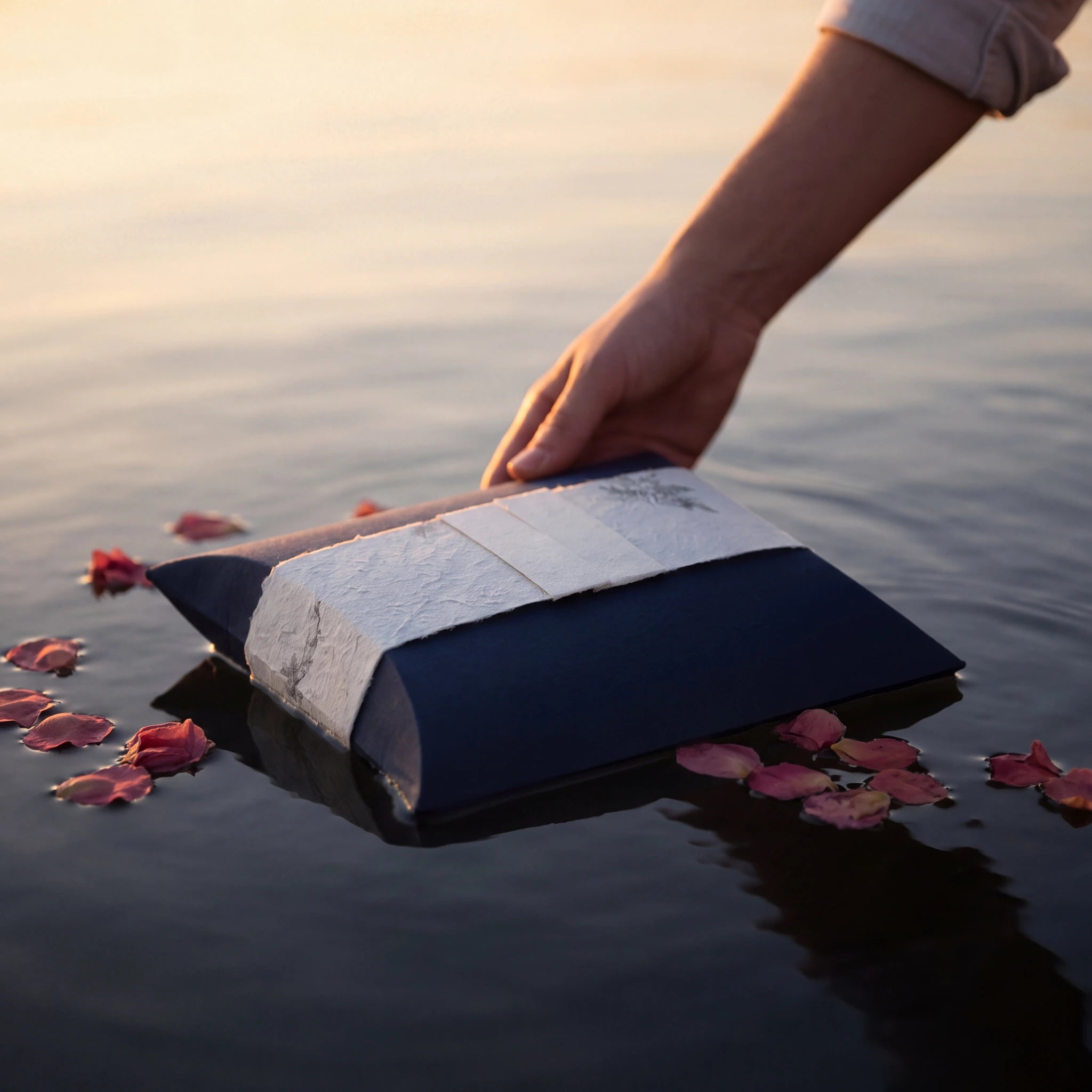 Journey Biodegradable Water Urn for Ashes in Navy - Medium