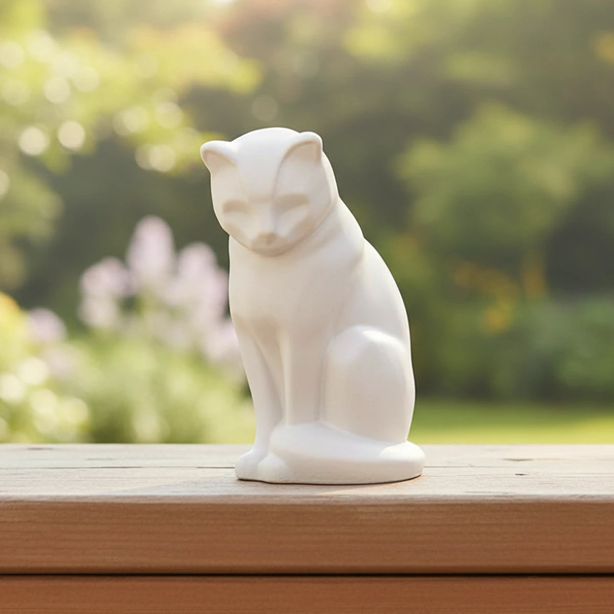 Kitten Urn for Ashes in Matte White