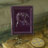 Labrador Dog Urn For Pet Ashes Purple Front View Glass Table Sofa
