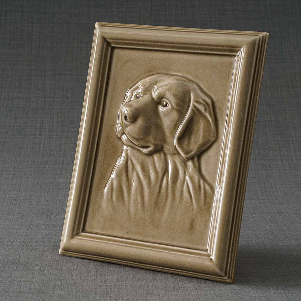 Labrador Pet Urn For Dogs Ashes Beige Left View