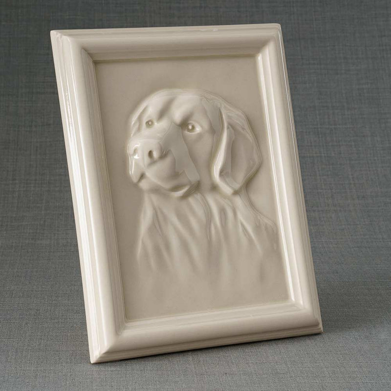 Labrador Portrait Dog Urn for Ashes in Cream