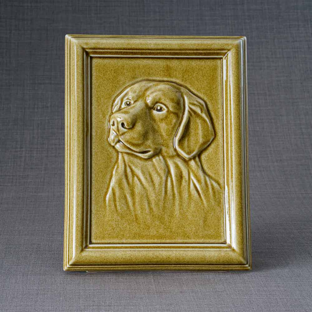 Labrador Pet Urn For Dogs Ashes Dark Sand Front View
