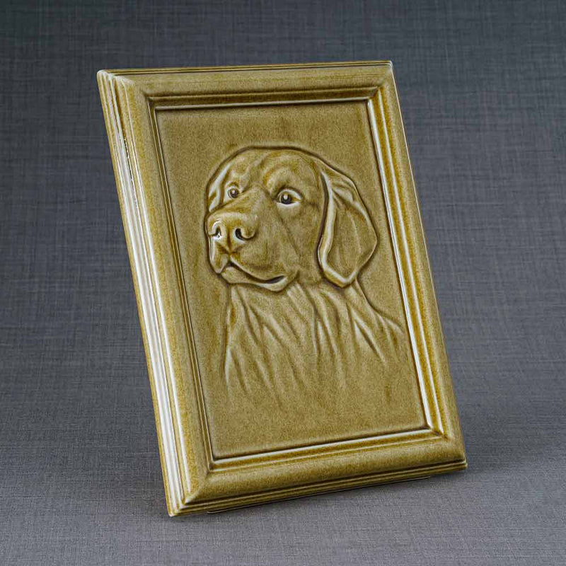 Labrador Pet Urn For Dogs Ashes Dark Sand Right View