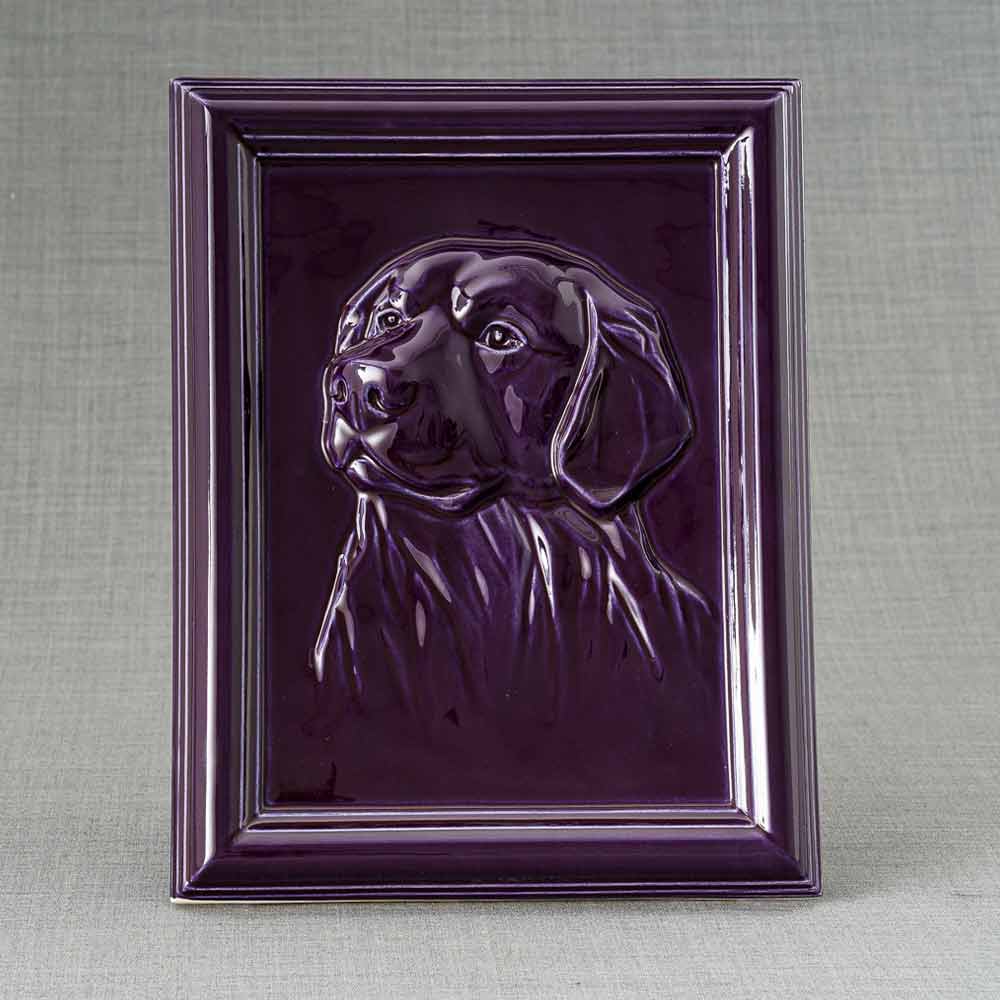 Labrador Pet Urn For Dogs Ashes Purple Front View