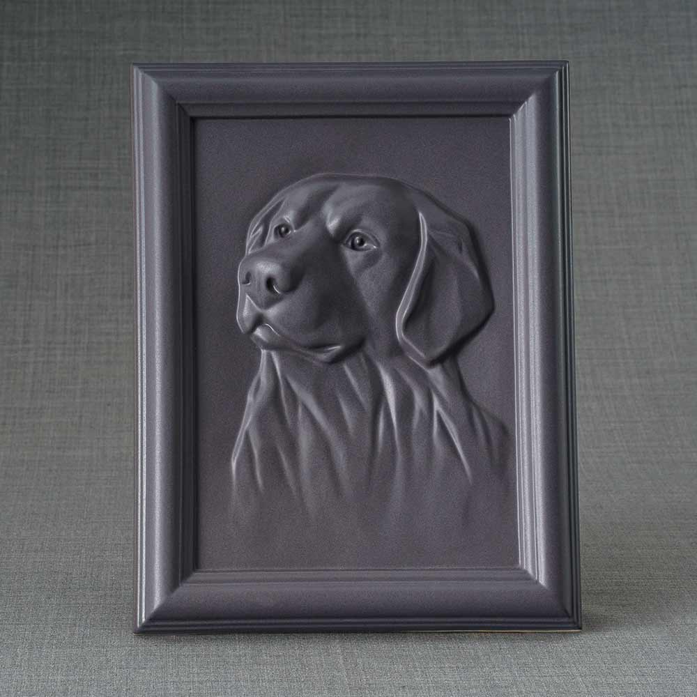 Labrador Pet Urn For Dogs Ashes Matte Grey Front View