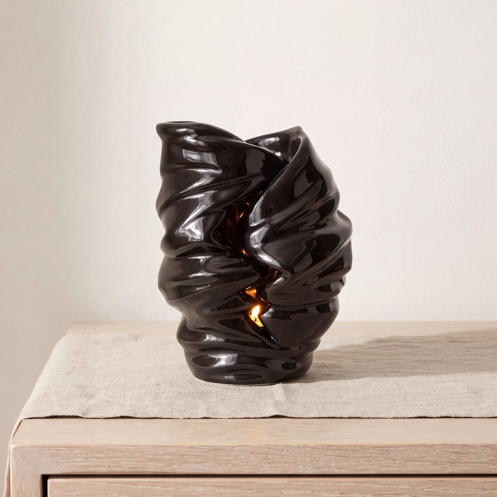 Light Adult Cremation Urn for Ashes in Black