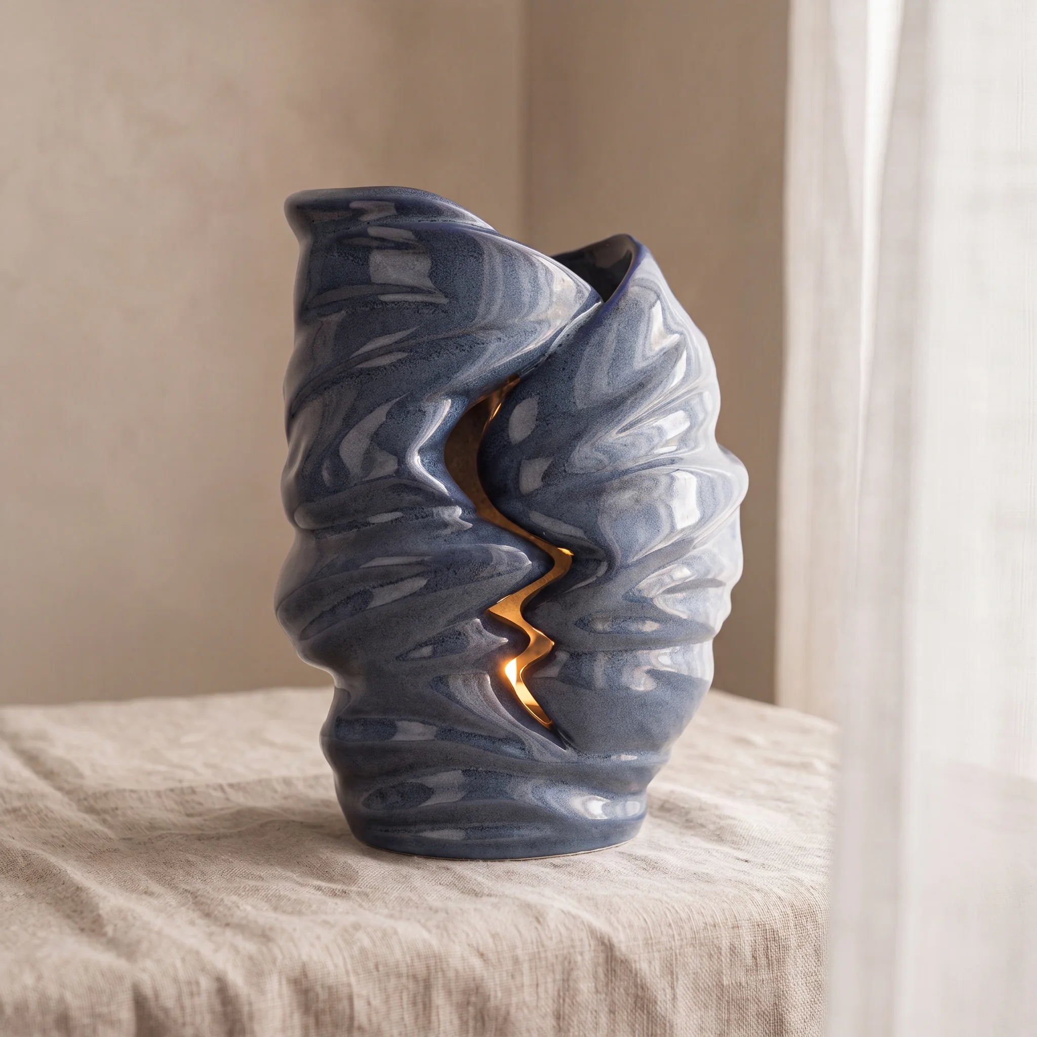 Light Adult Cremation Urn for Ashes in Blue