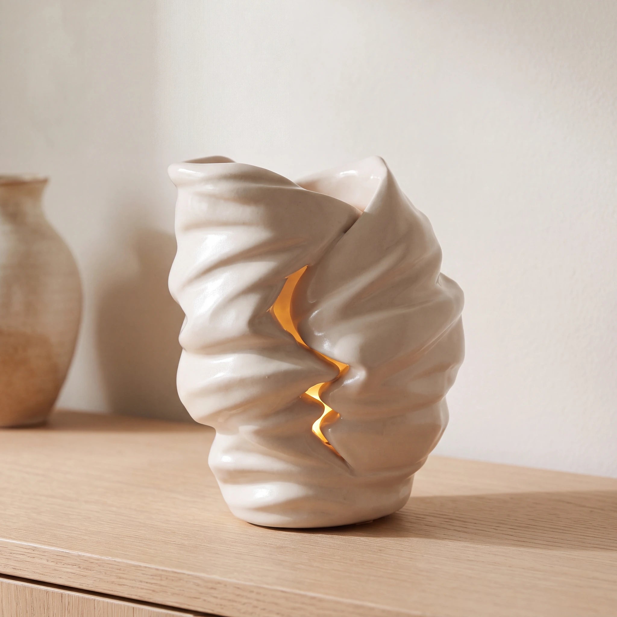 Light Adult Cremation Urn for Ashes in Cream