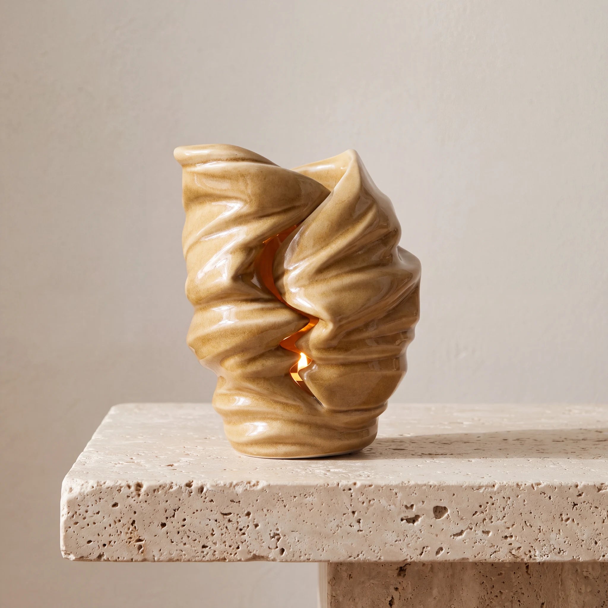 Light Adult Cremation Urn for Ashes in Dark Sand