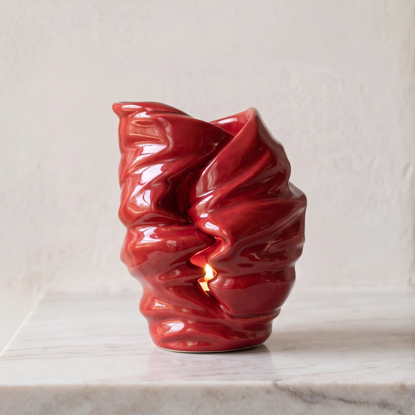 Light Adult Cremation Urn for Ashes in Red