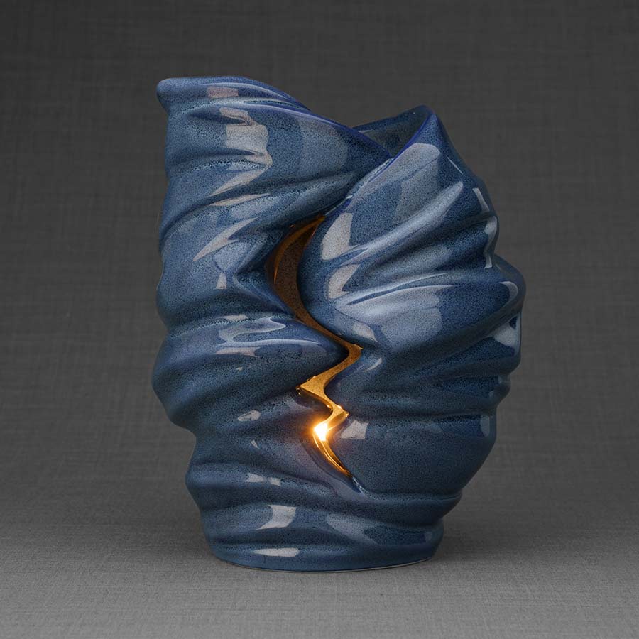 Light Adult Cremation Urn for Ashes in Blue