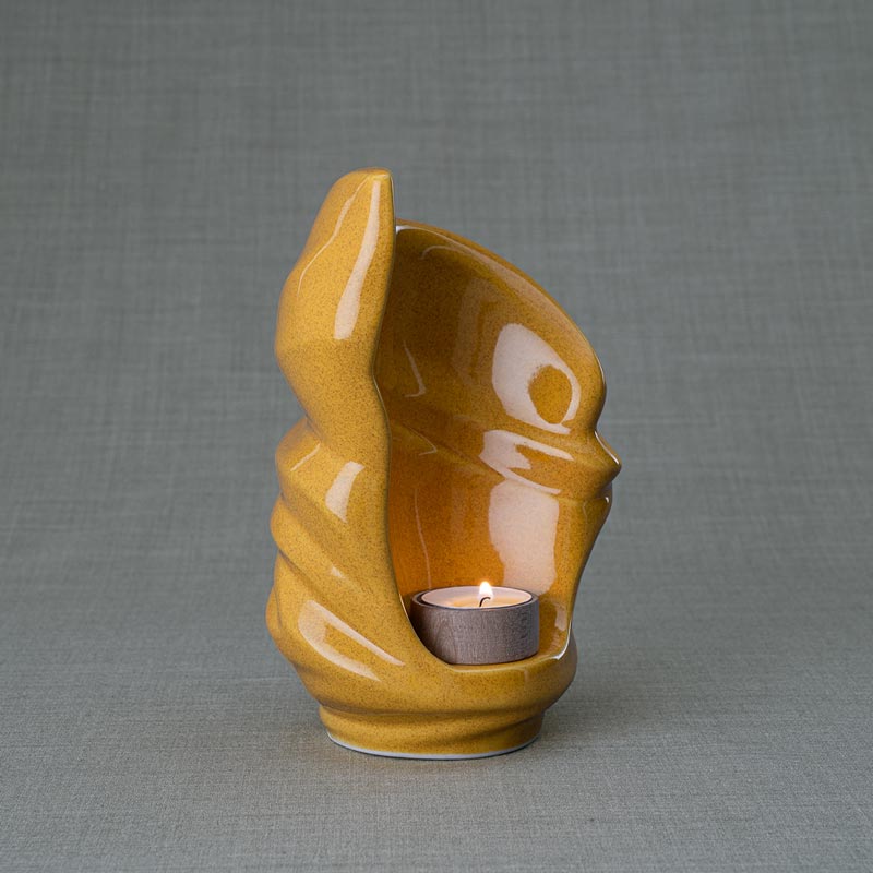 Light Small Urn for Ashes in Amber