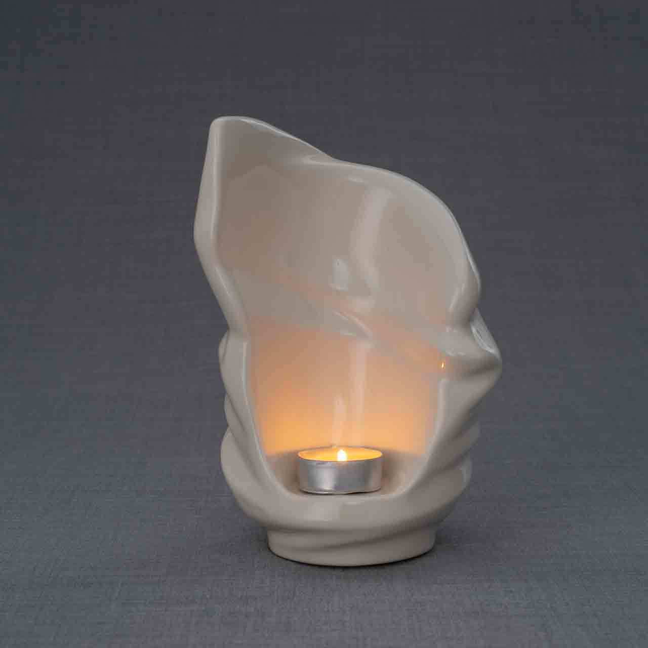 Light Small Urn for Ashes in Cream