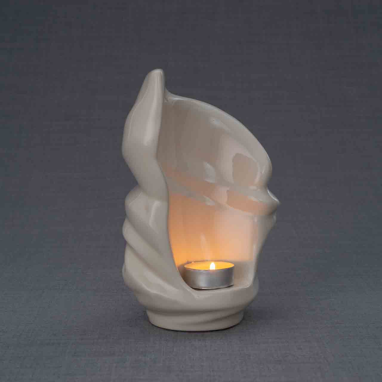 Light Small Urn for Ashes in Cream