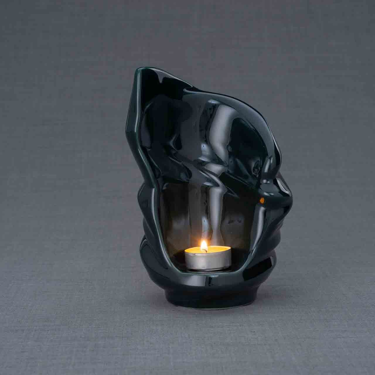 Light Small Urn for Ashes in Green