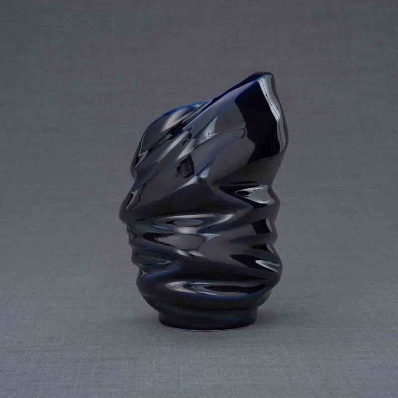 Light Small Urn for Ashes in Metallic Blue
