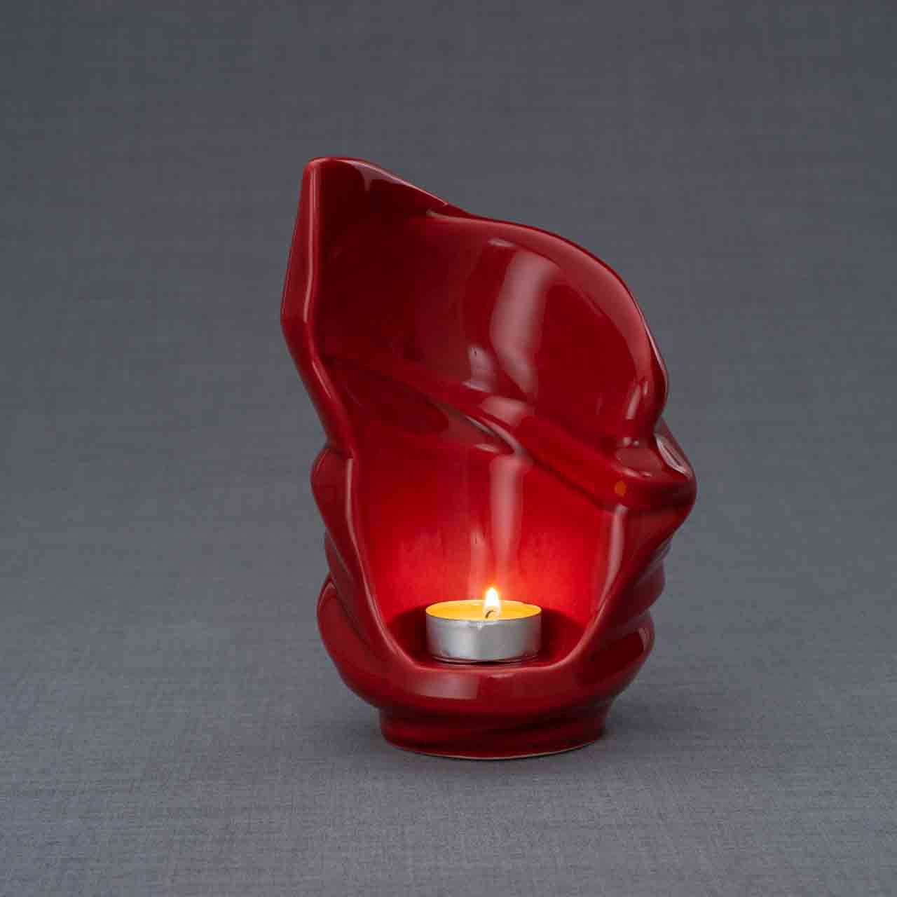 Light Small Urn for Ashes in Red