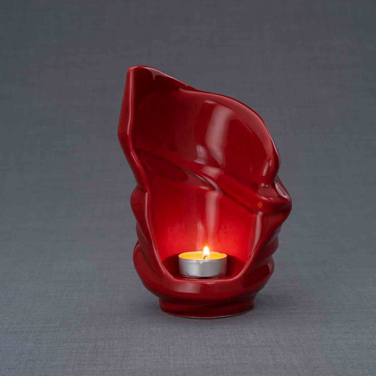 Light Ashes Keepsake Urn in Red Grey Background