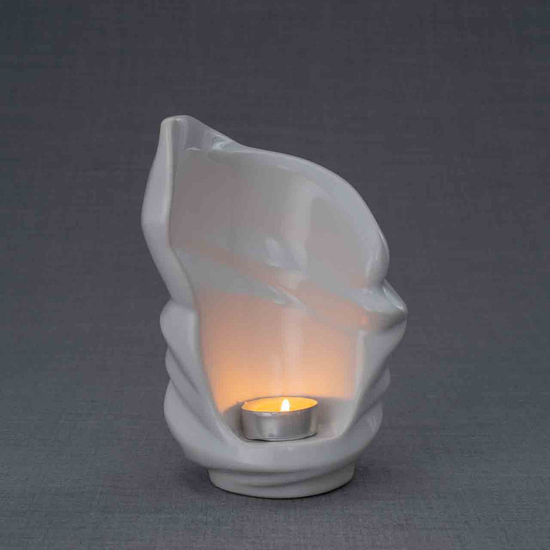Light Small Urn for Ashes in White