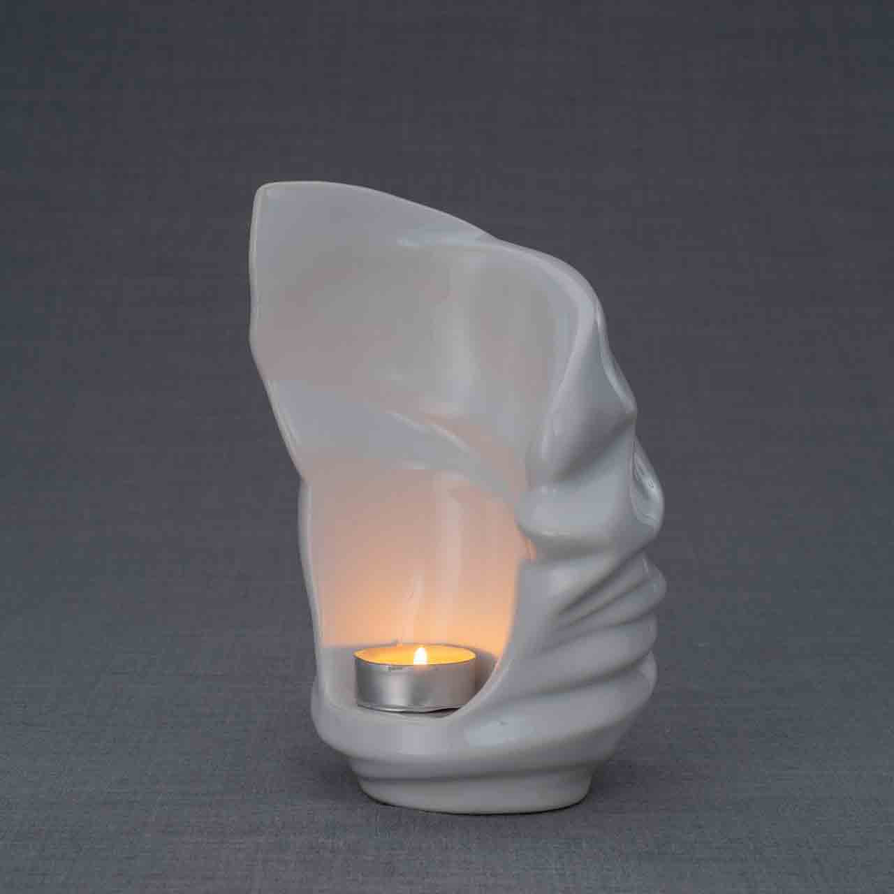Light Small Urn for Ashes in White