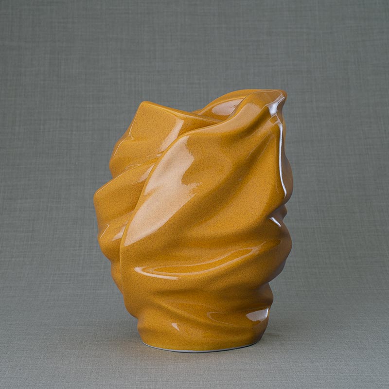 Light Cremation Urn for Ashes Amber Rear View