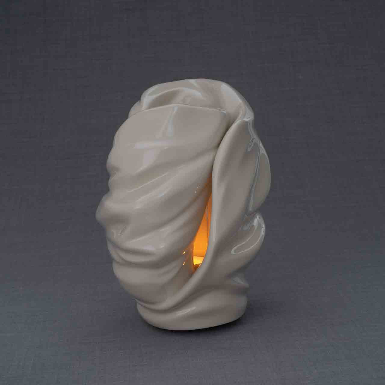 Light Adult Cremation Urn for Ashes in Cream