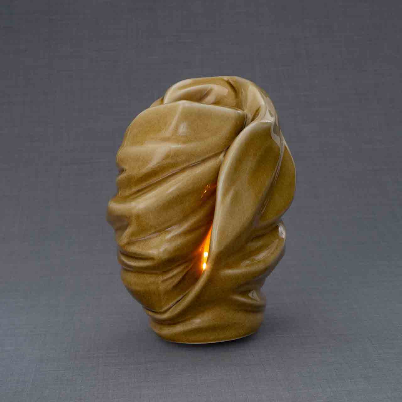 Light Adult Cremation Urn for Ashes in Dark Sand