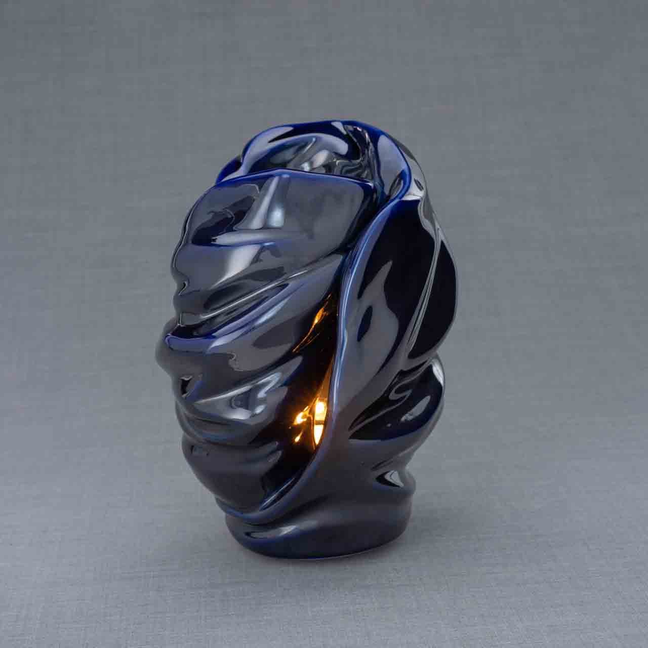 Light Adult Cremation Urn for Ashes in Metallic Blue