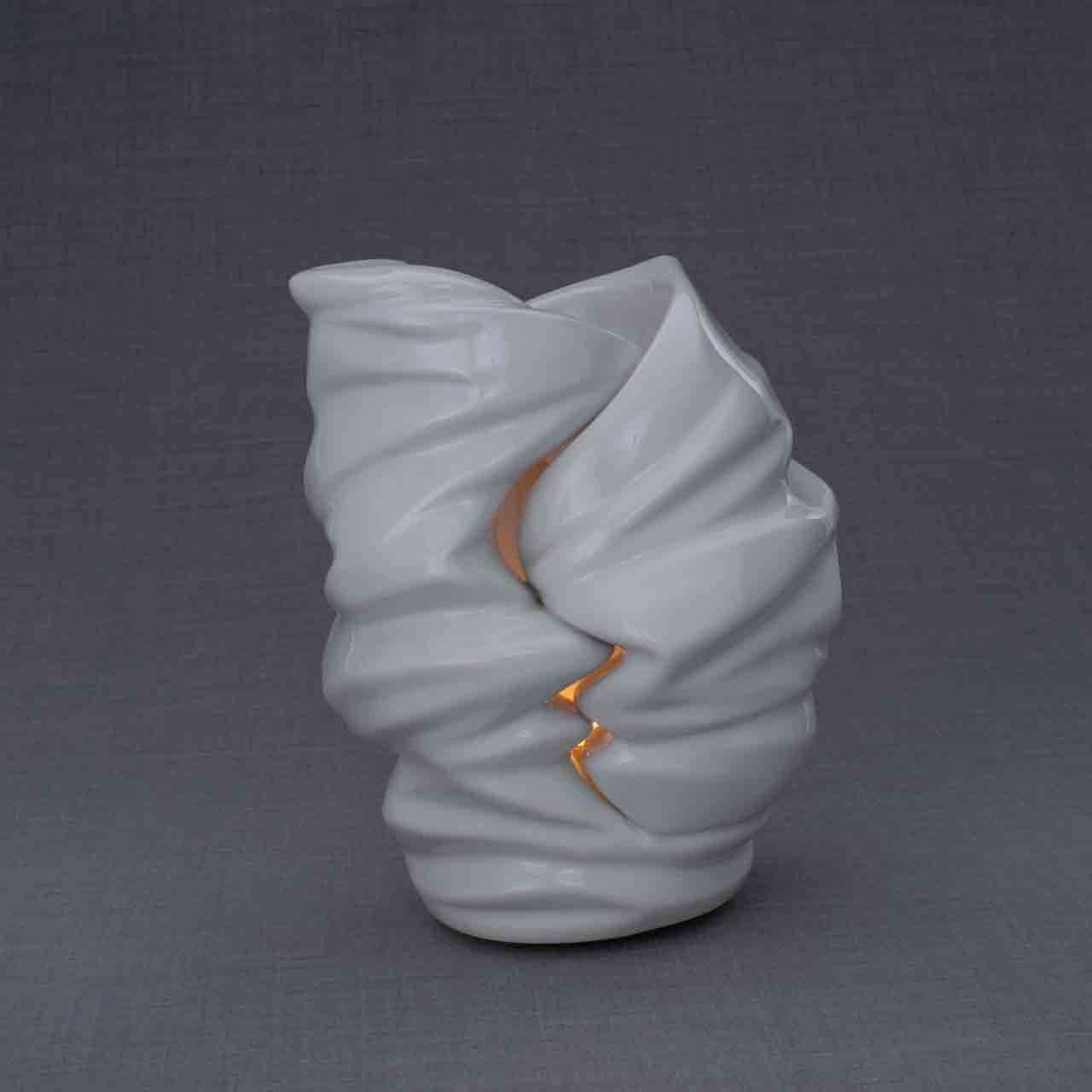 Light Adult Cremation Urn for Ashes in White