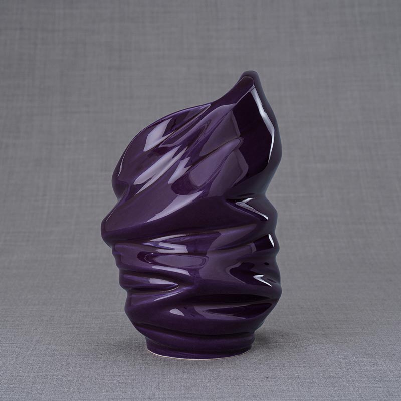 Light Small Urn for Ashes Violet Rear View