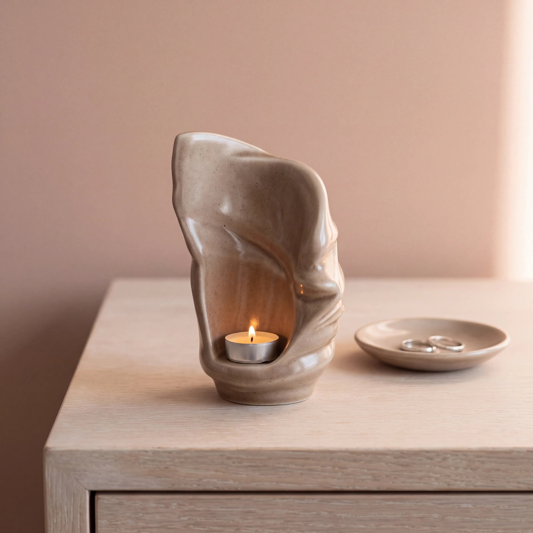 Light-Small-Urn-for-Ashes-in-Dark-Beige-keepsake_ring_dish-Left-Angle