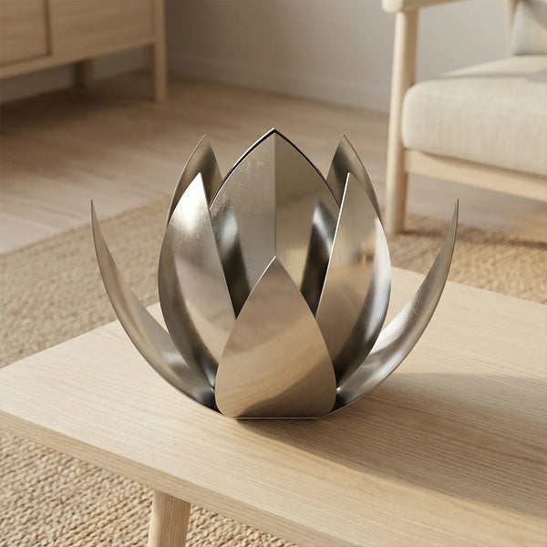 Lotus Adult Cremation Urn for Ashes on Coffee Table