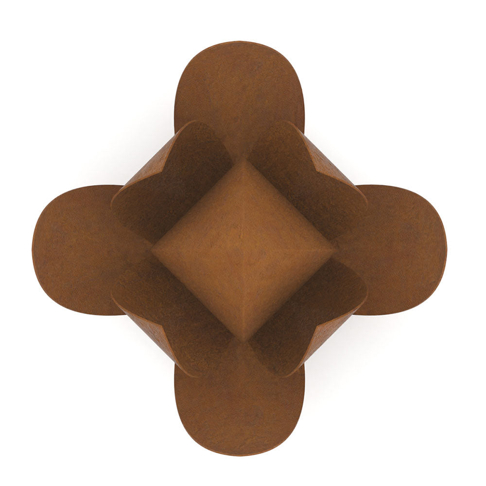 Lotus Medium Urn for Ashes in Corten Steel