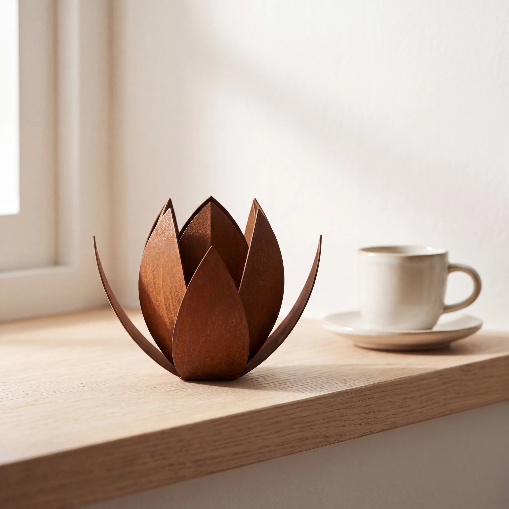 Lotus-Extra-Small-Urn-for-Ashes-in-Corten-Steel-keepsake_espresso_cup