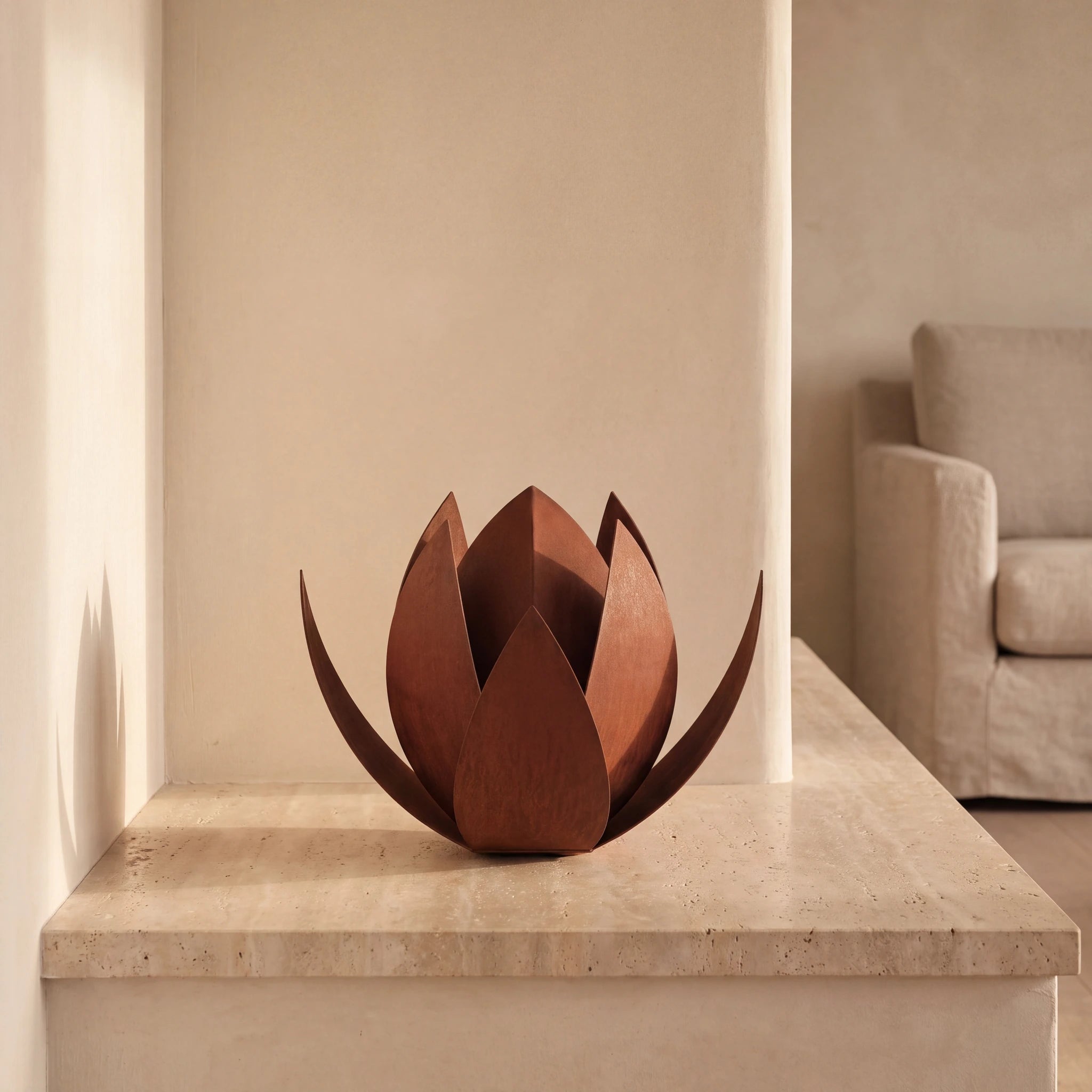 Lotus-Medium-Urn-for-Ashes-in-Corten-Steel-amto_hearth