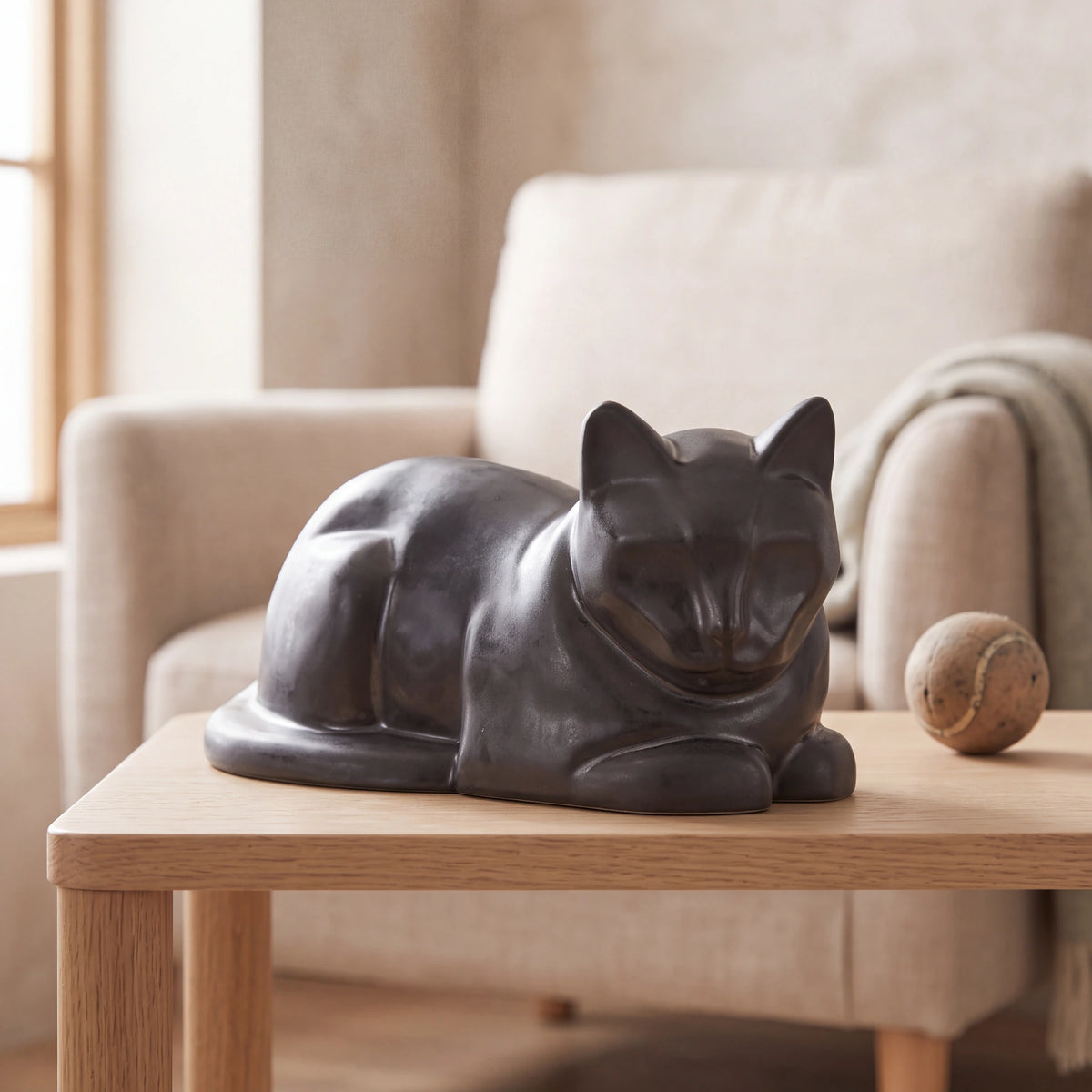 Lying-Cat-Urn-for-Ashes-in-Matte-Black-pet_reading_nook