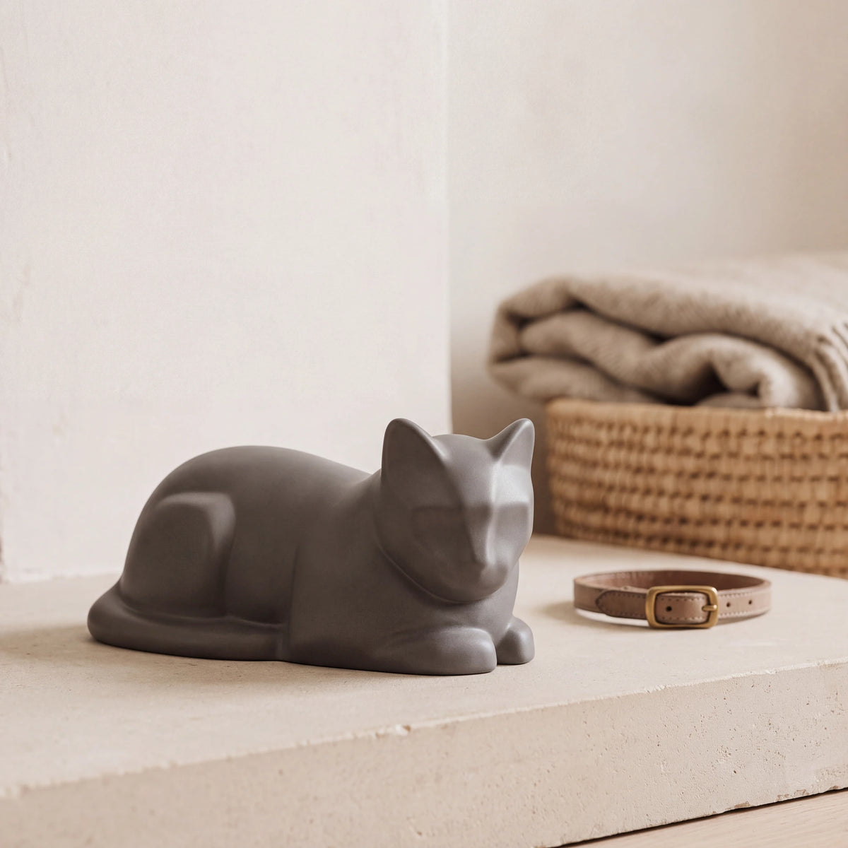 Lying-Cat-Urn-for-Ashes-in-Matte-Grey-pet_hearth_basket